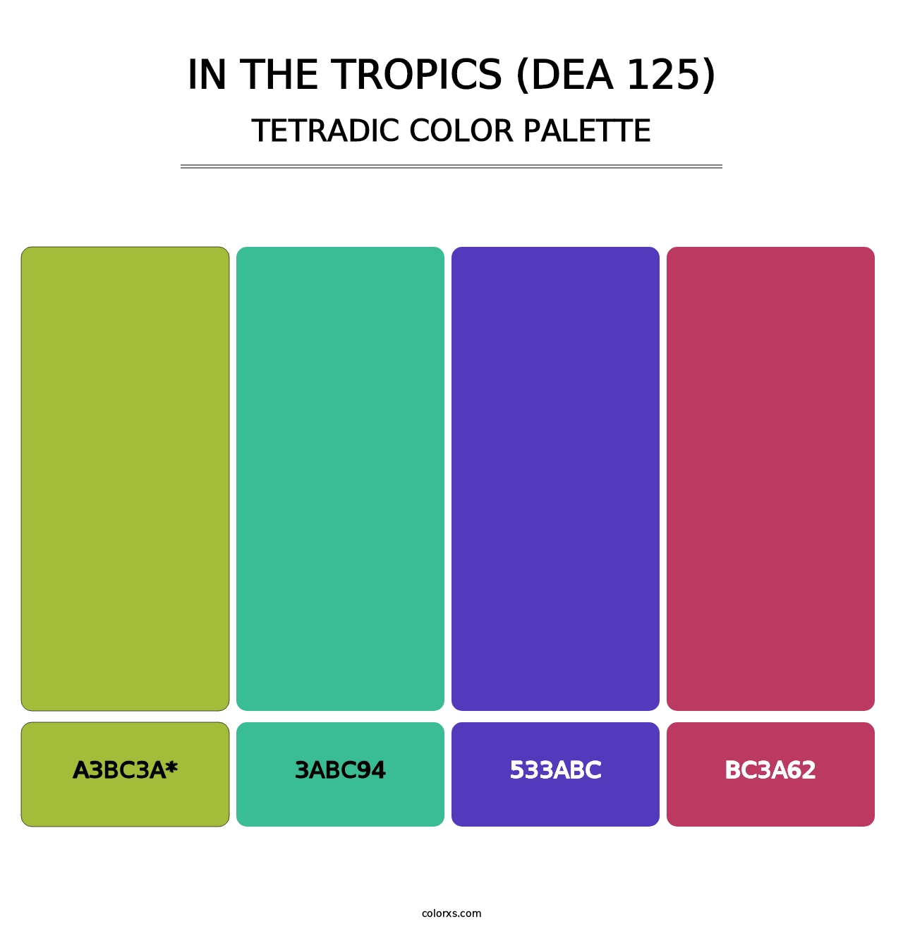 In the Tropics (DEA 125) - Tetradic Color Palette