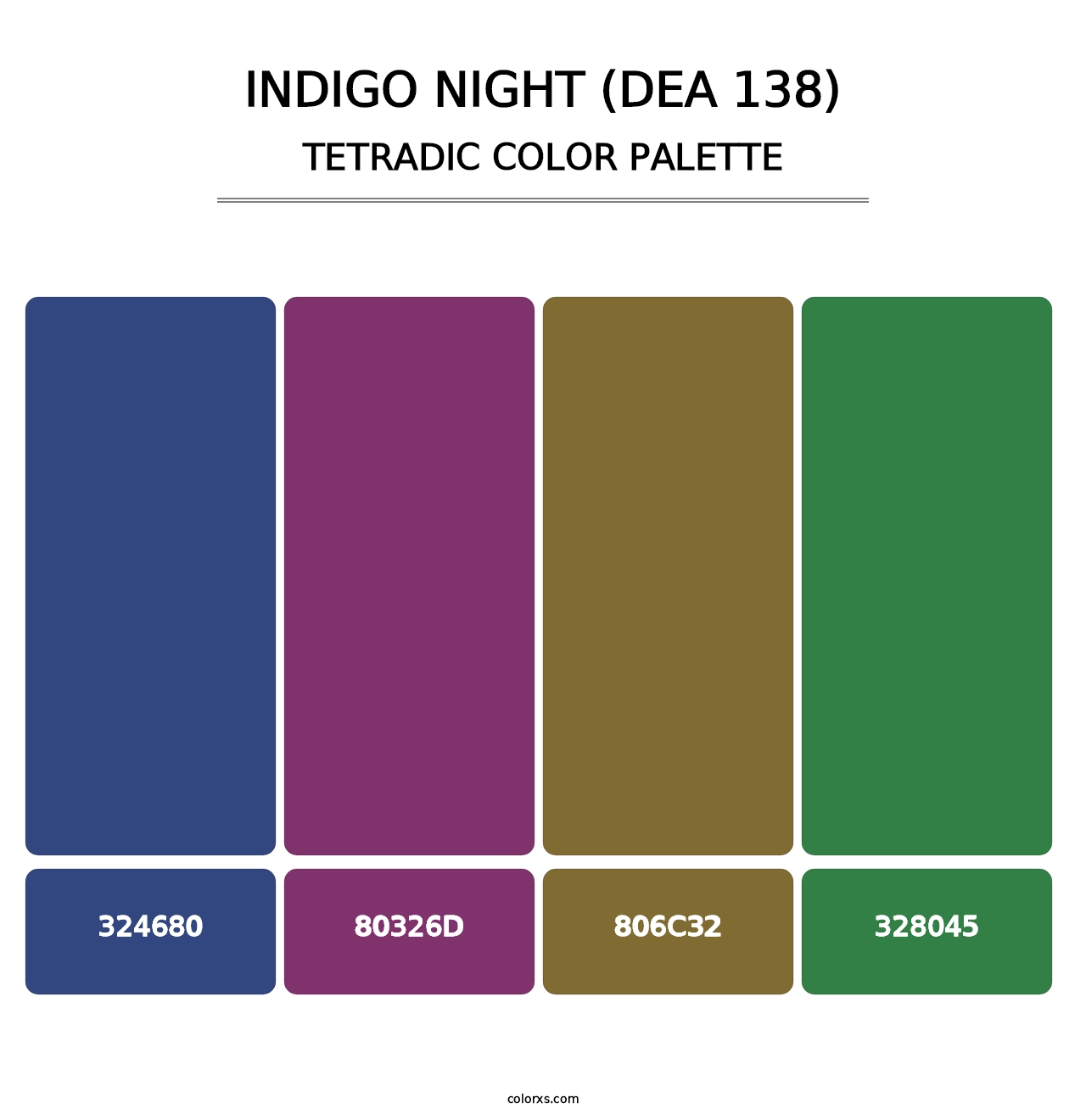 Indigo Night (DEA 138) - Tetradic Color Palette