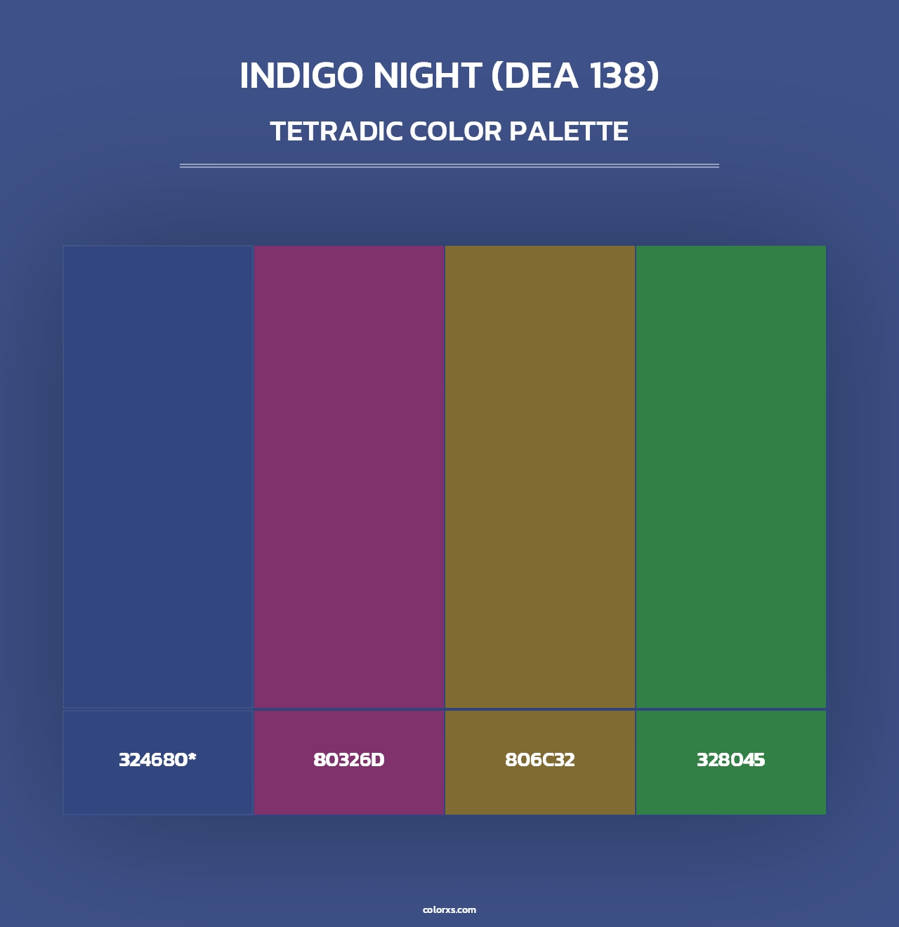 Indigo Night (DEA 138) - Tetradic Color Palette