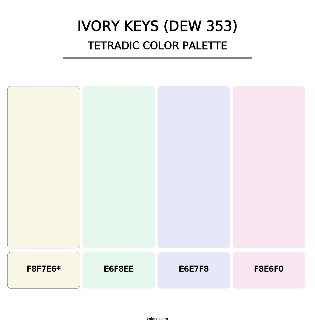 Ivory Keys (DEW 353) - Tetradic Color Palette