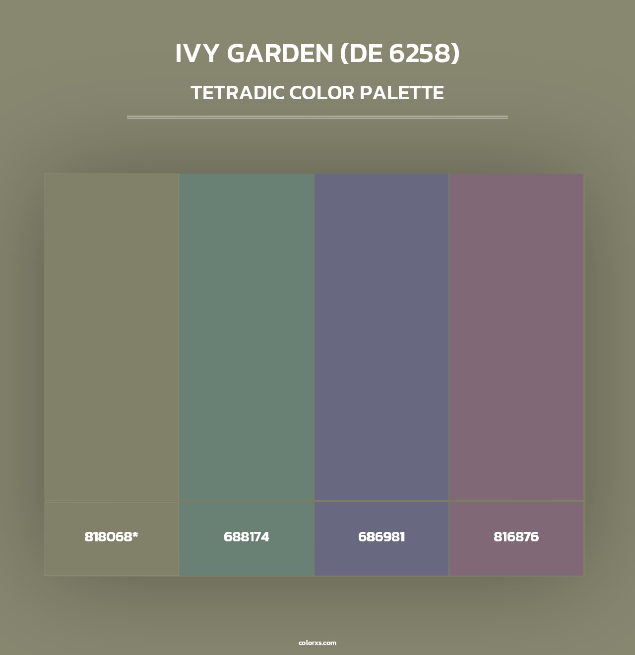 Ivy Garden (DE 6258) - Tetradic Color Palette