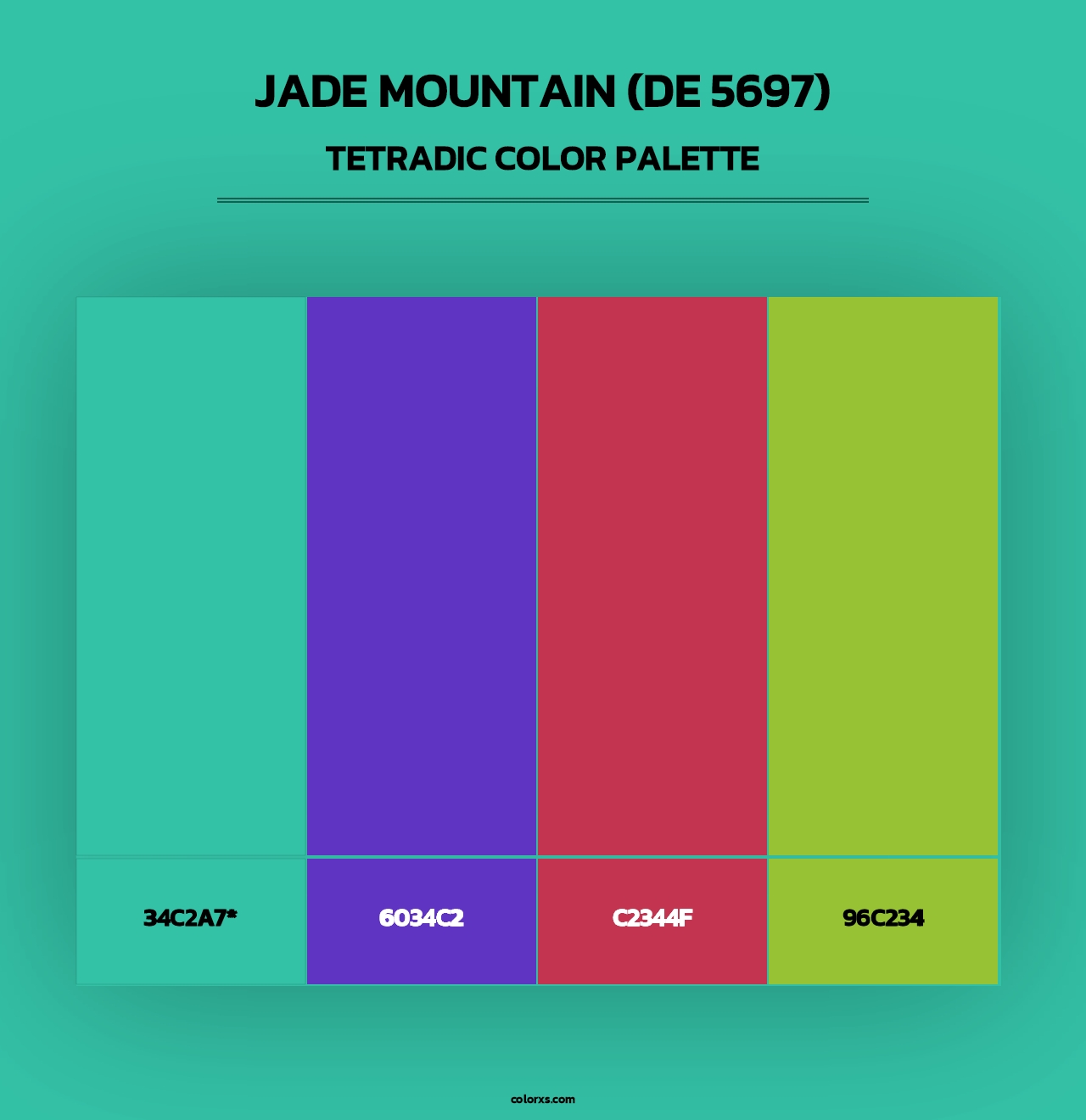 Jade Mountain (DE 5697) - Tetradic Color Palette