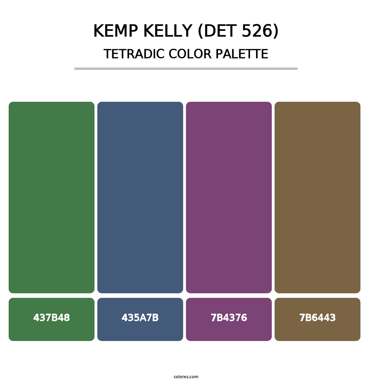 Kemp Kelly (DET 526) - Tetradic Color Palette