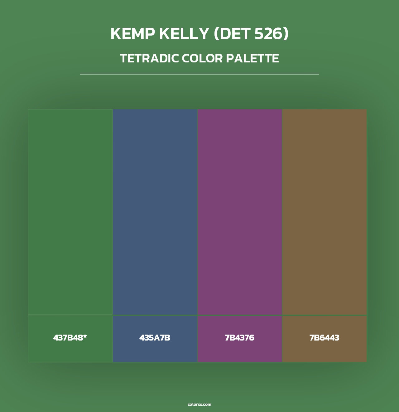 Kemp Kelly (DET 526) - Tetradic Color Palette