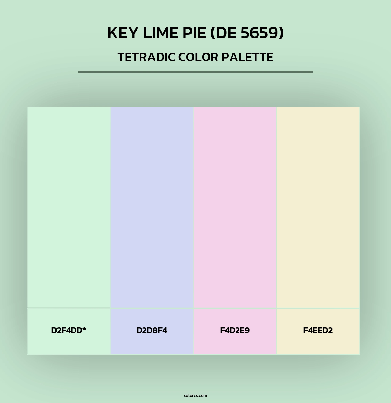 Key Lime Pie (DE 5659) - Tetradic Color Palette