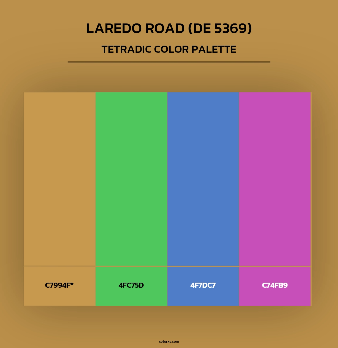 Laredo Road (DE 5369) - Tetradic Color Palette