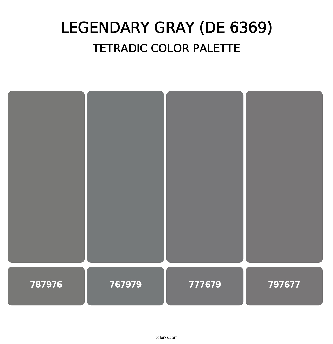 Legendary Gray (DE 6369) - Tetradic Color Palette