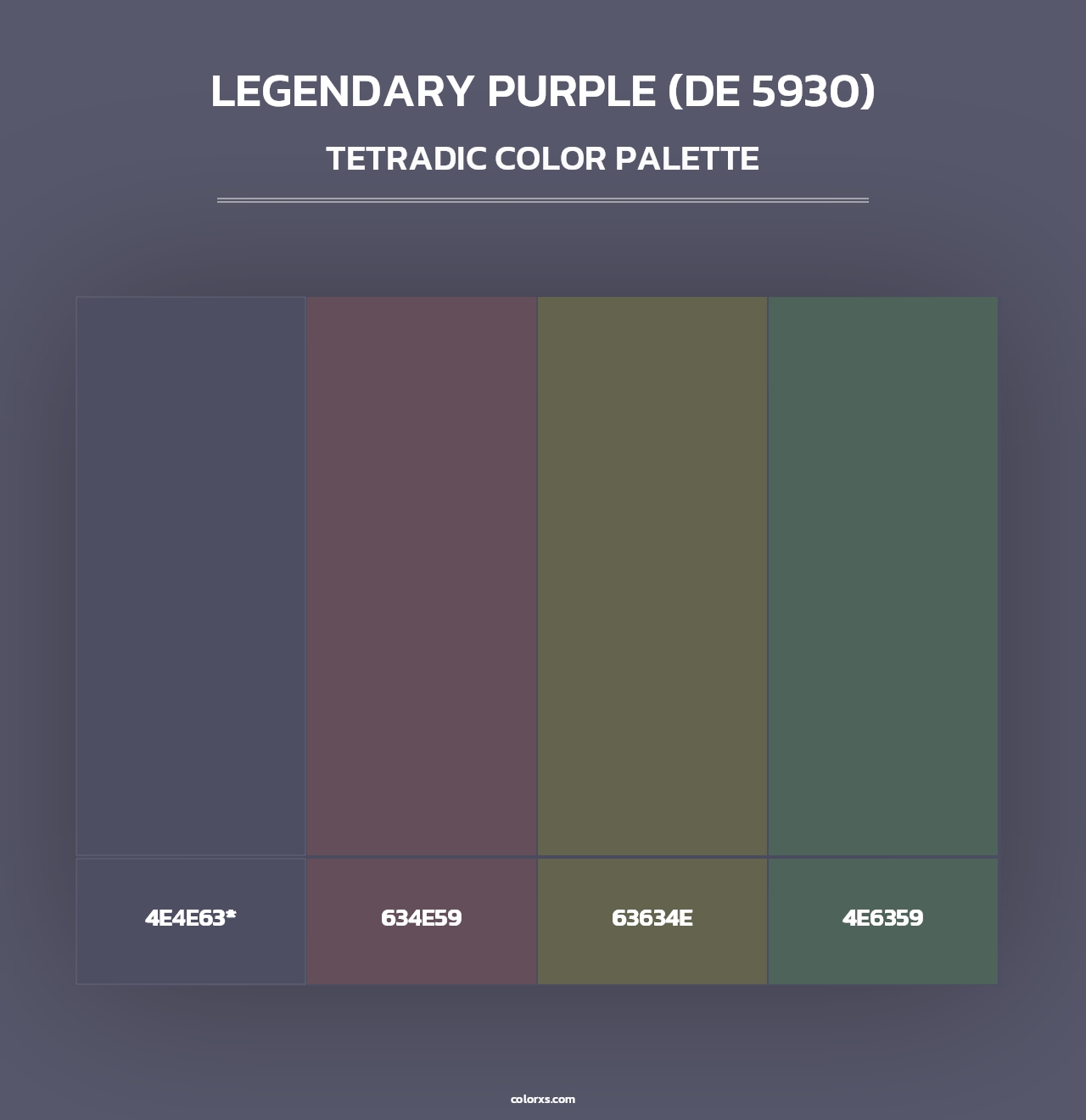 Legendary Purple (DE 5930) - Tetradic Color Palette