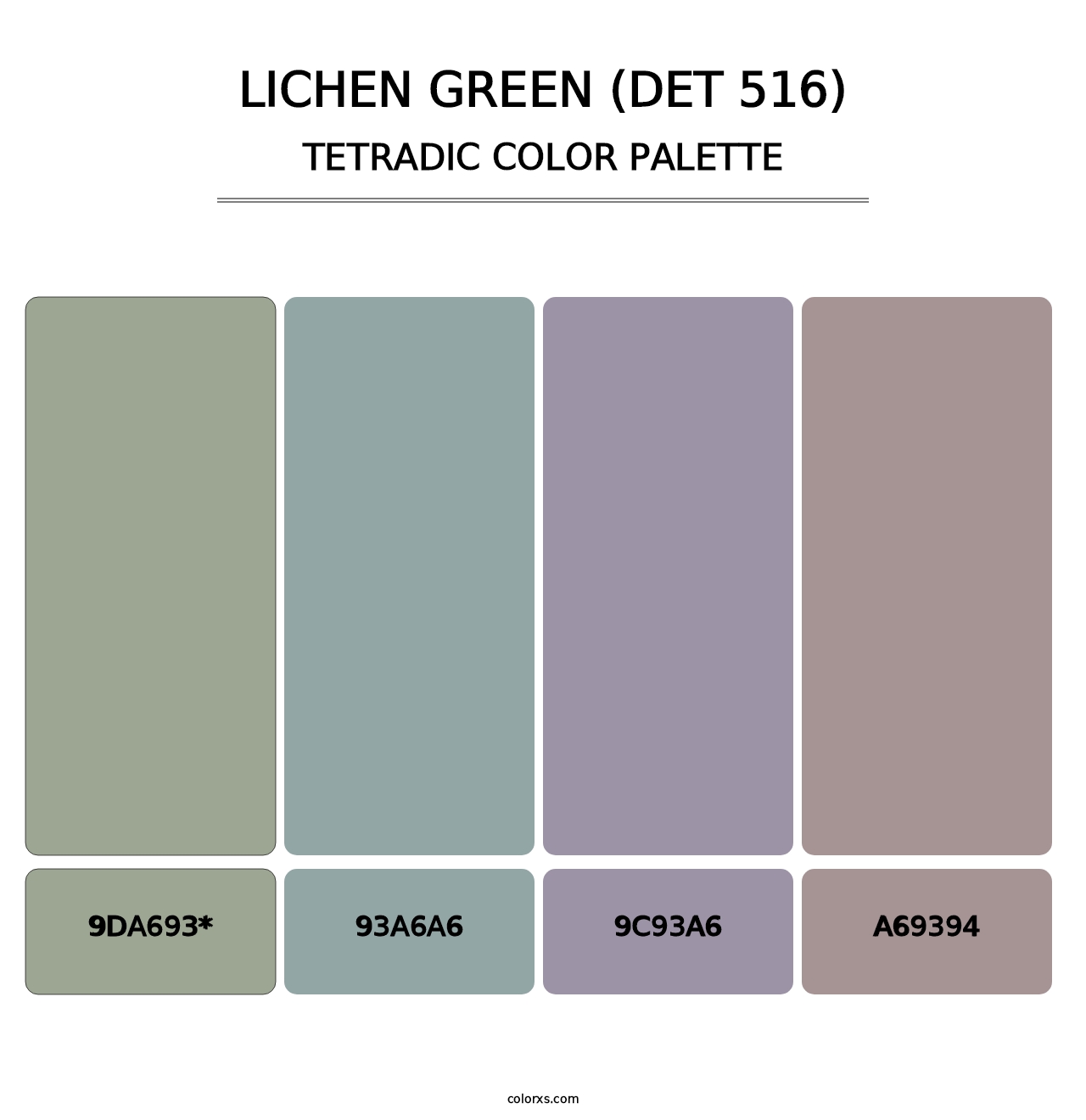 Lichen Green (DET 516) - Tetradic Color Palette