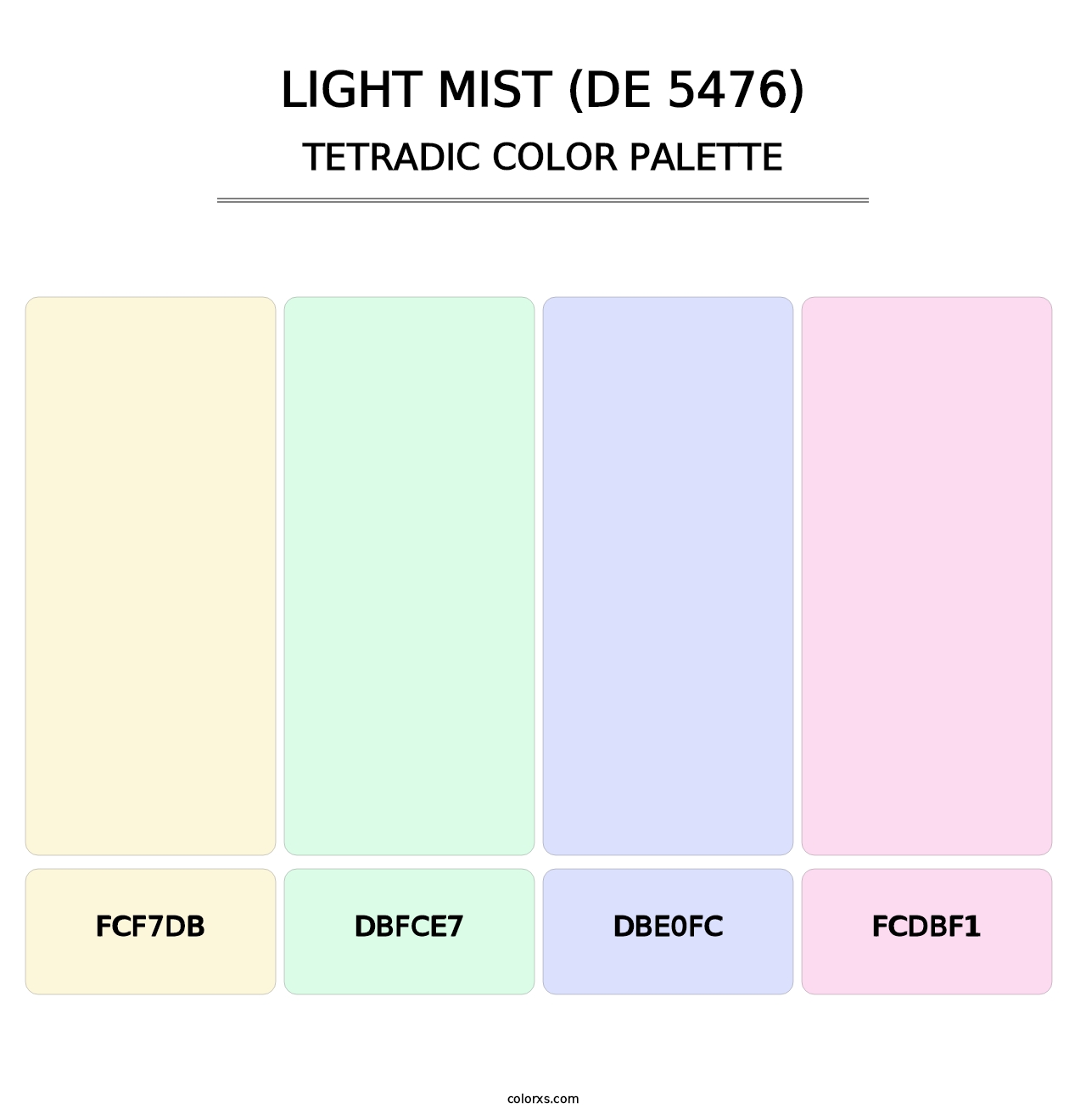 Light Mist (DE 5476) - Tetradic Color Palette