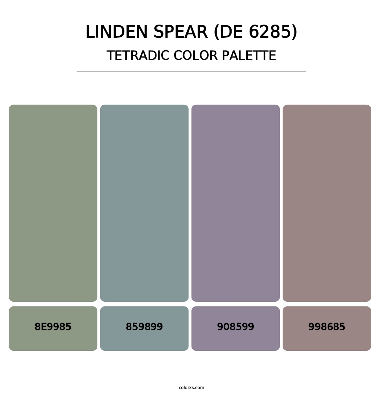 Linden Spear (DE 6285) - Tetradic Color Palette