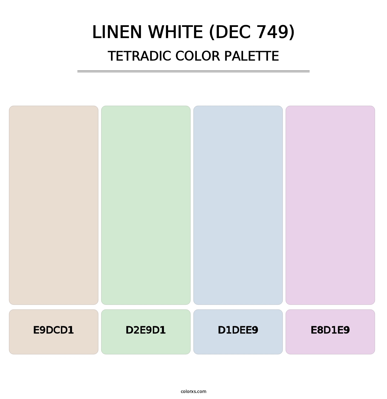 Linen White (DEC 749) - Tetradic Color Palette