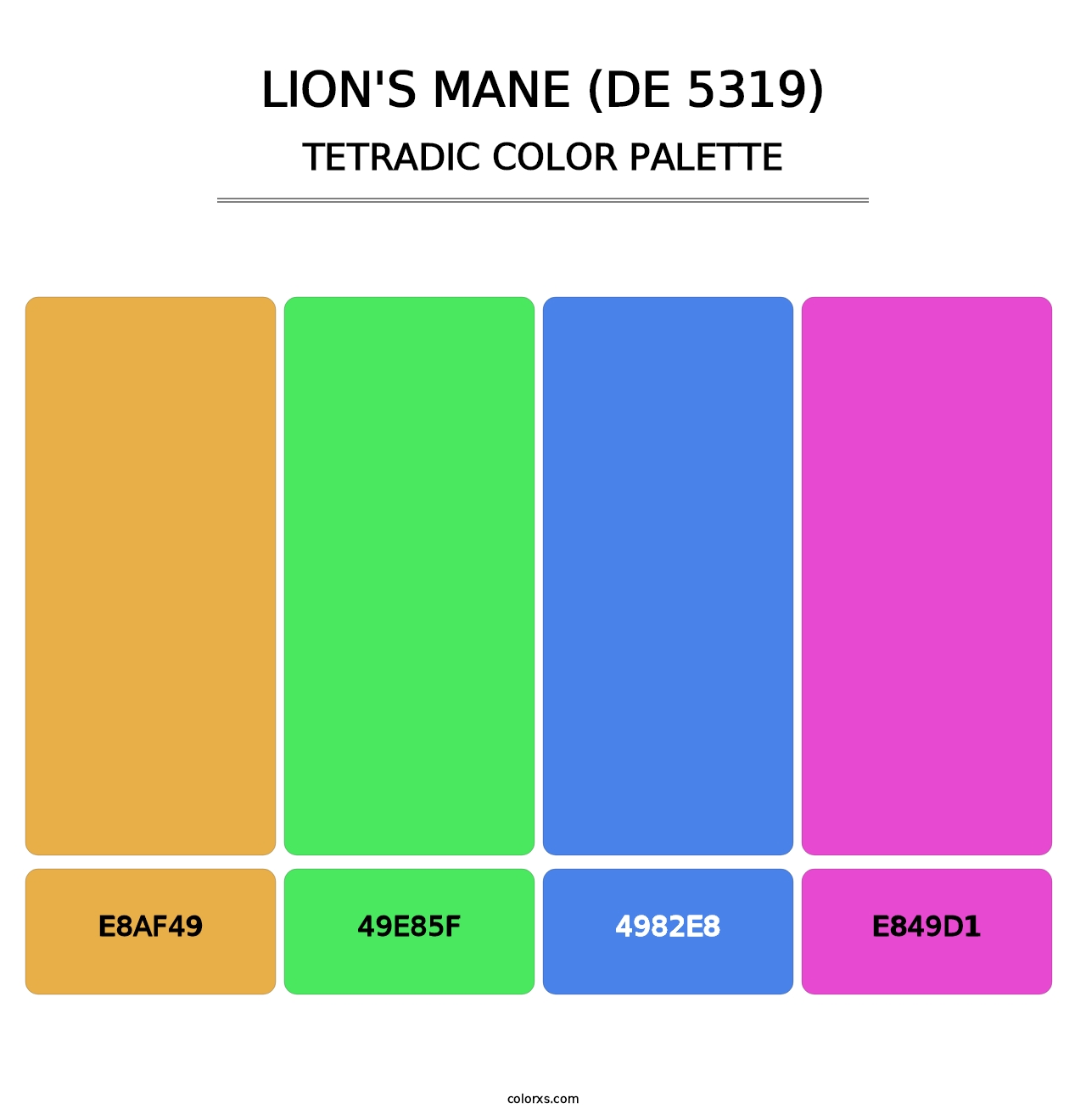 Lion's Mane (DE 5319) - Tetradic Color Palette