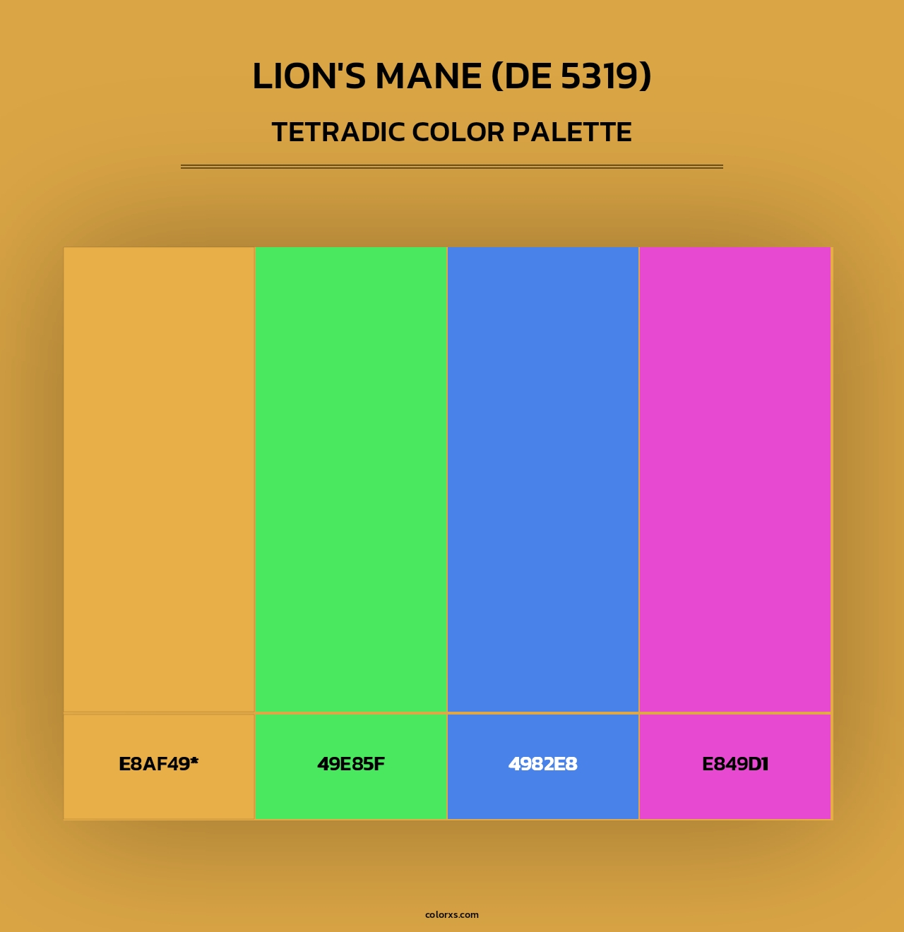 Lion's Mane (DE 5319) - Tetradic Color Palette