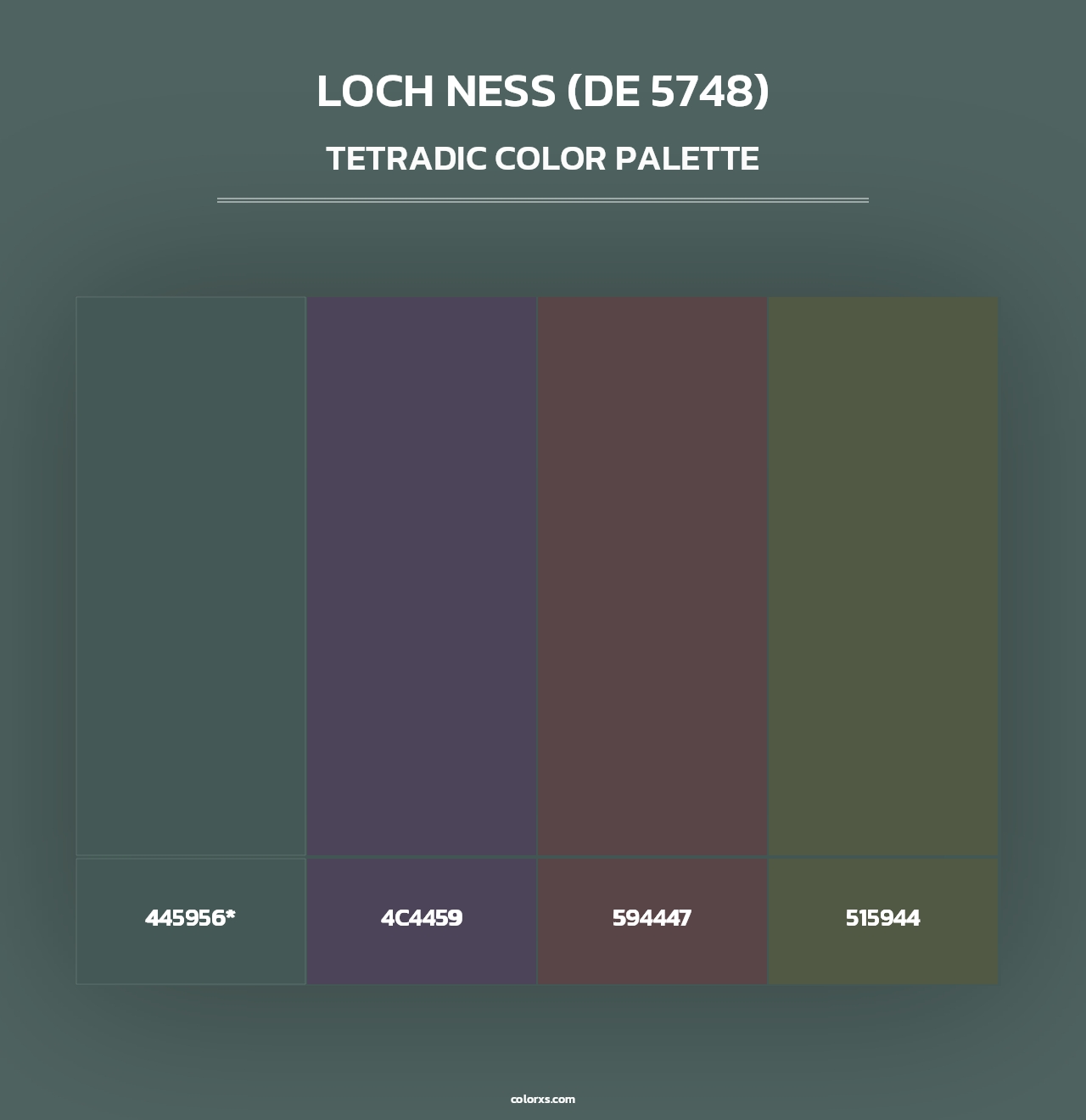 Loch Ness (DE 5748) - Tetradic Color Palette