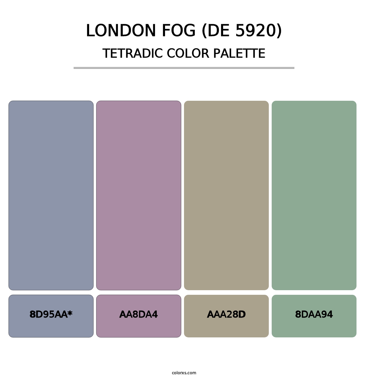 London Fog (DE 5920) - Tetradic Color Palette