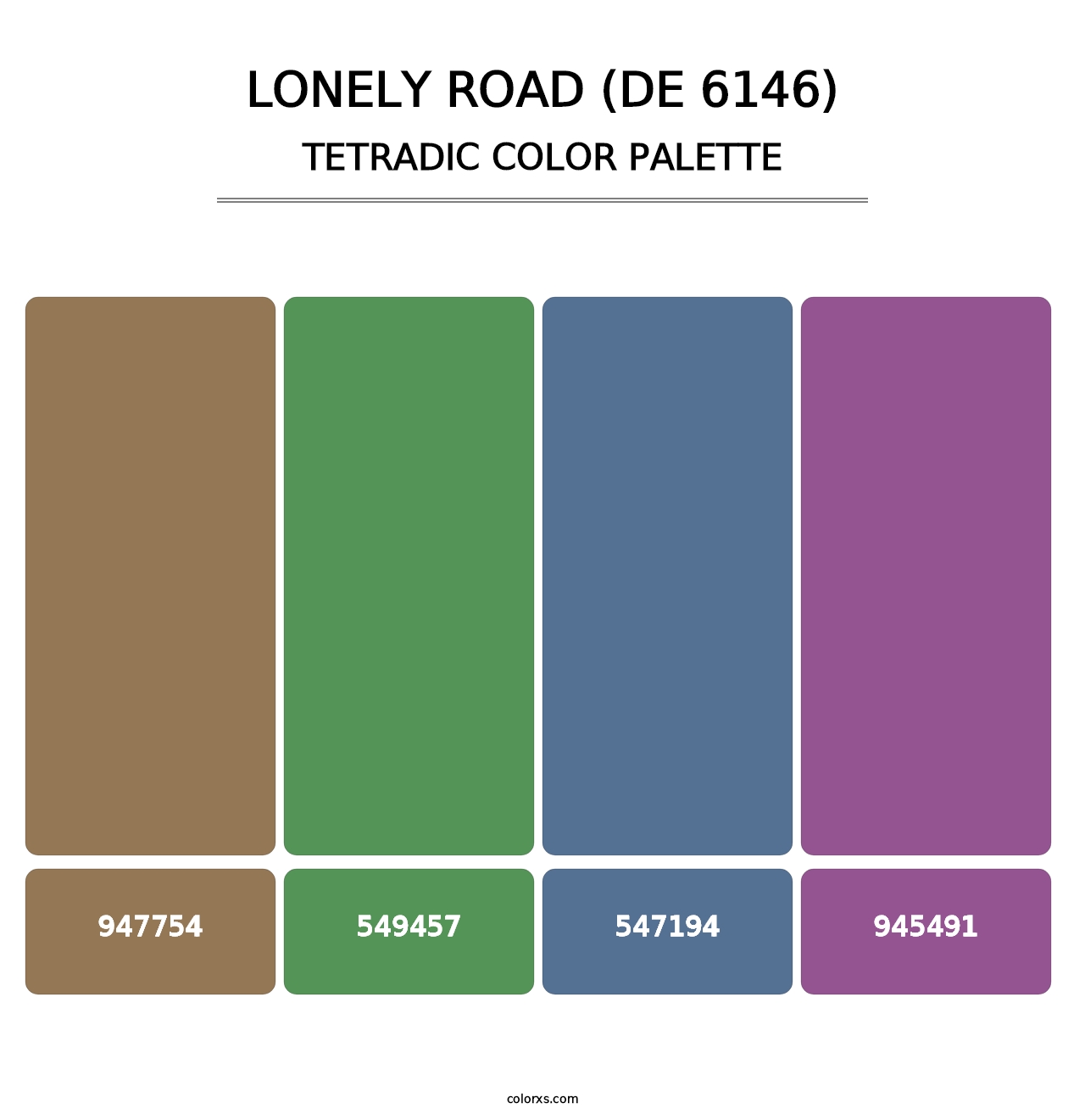 Lonely Road (DE 6146) - Tetradic Color Palette