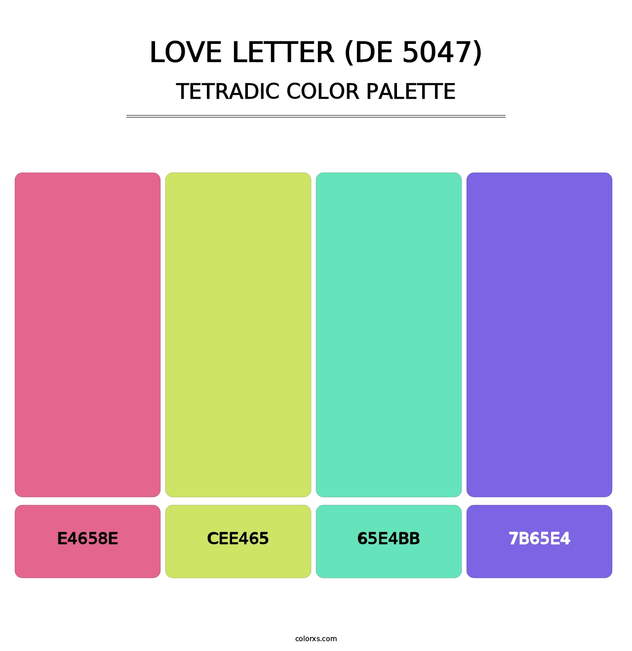 Love Letter (DE 5047) - Tetradic Color Palette
