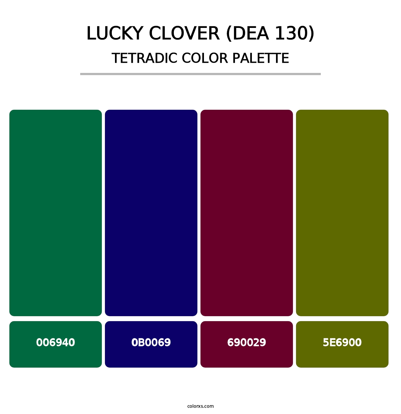 Lucky Clover (DEA 130) - Tetradic Color Palette