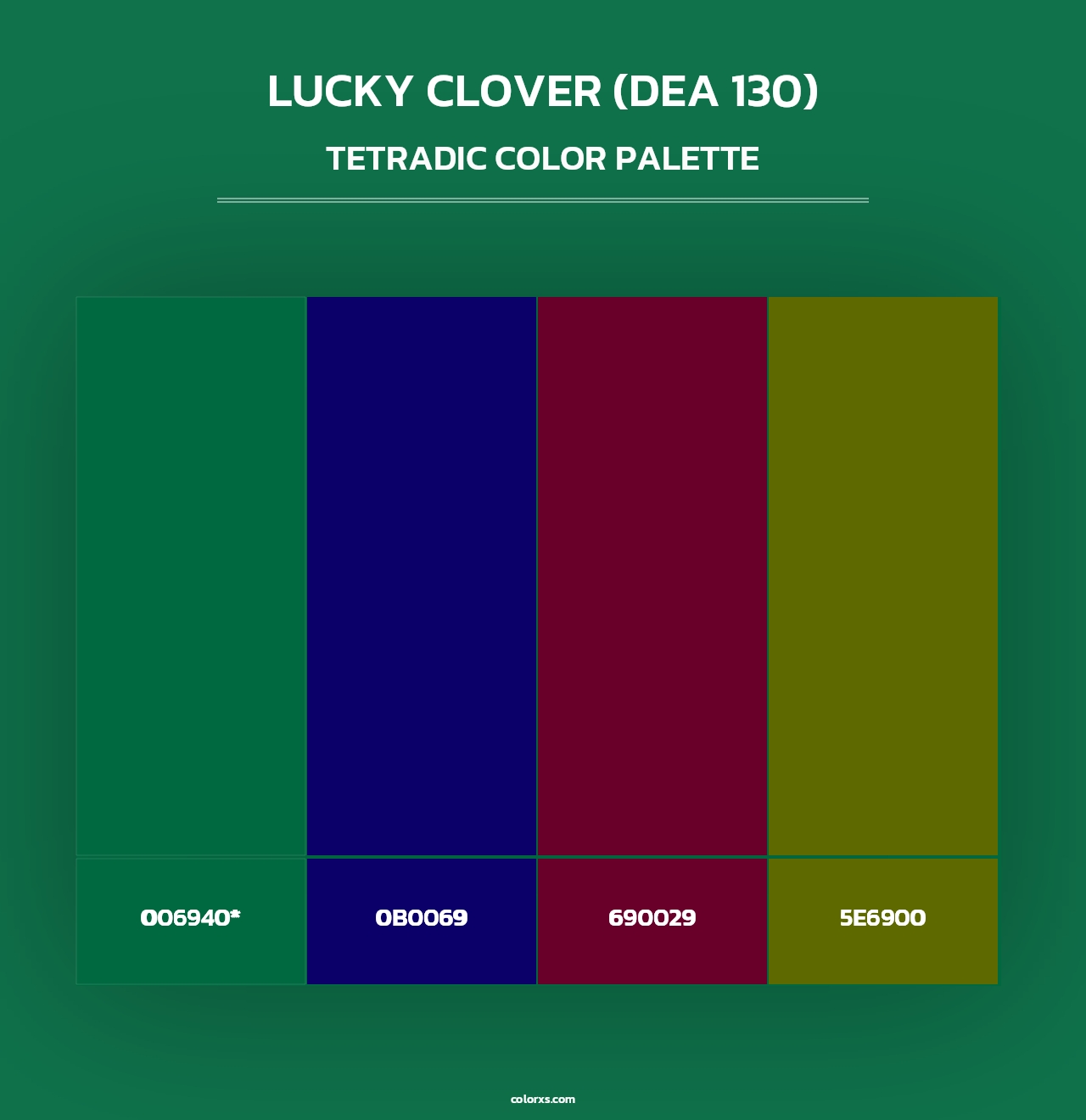 Lucky Clover (DEA 130) - Tetradic Color Palette