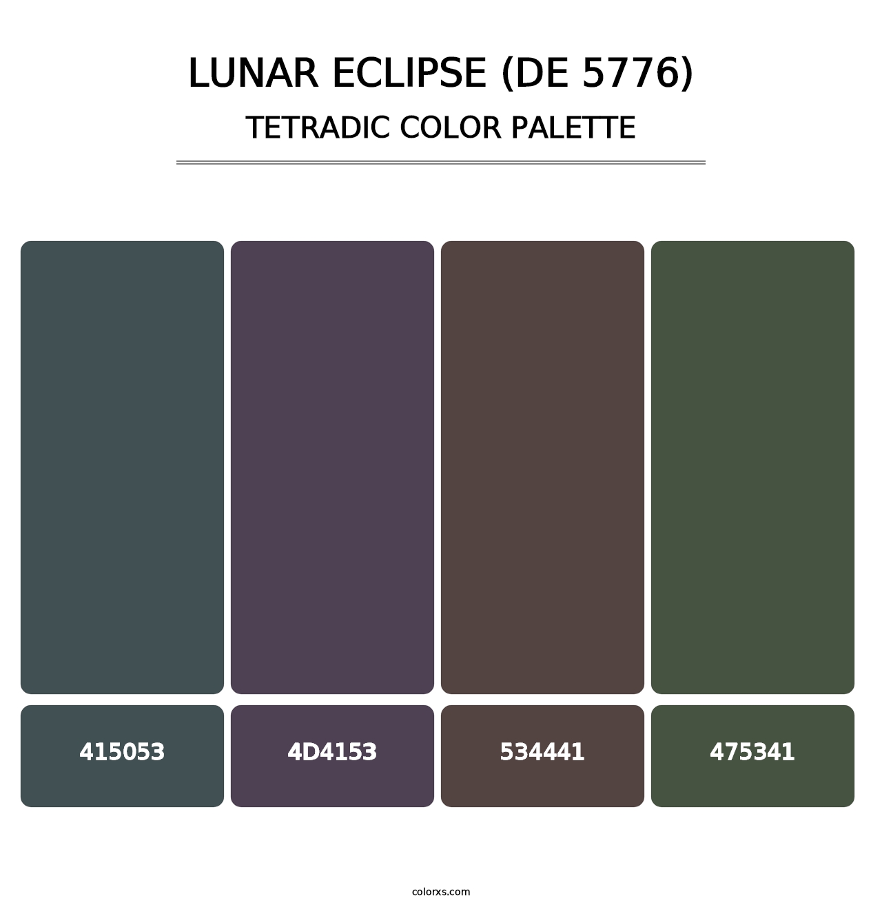 Lunar Eclipse (DE 5776) - Tetradic Color Palette