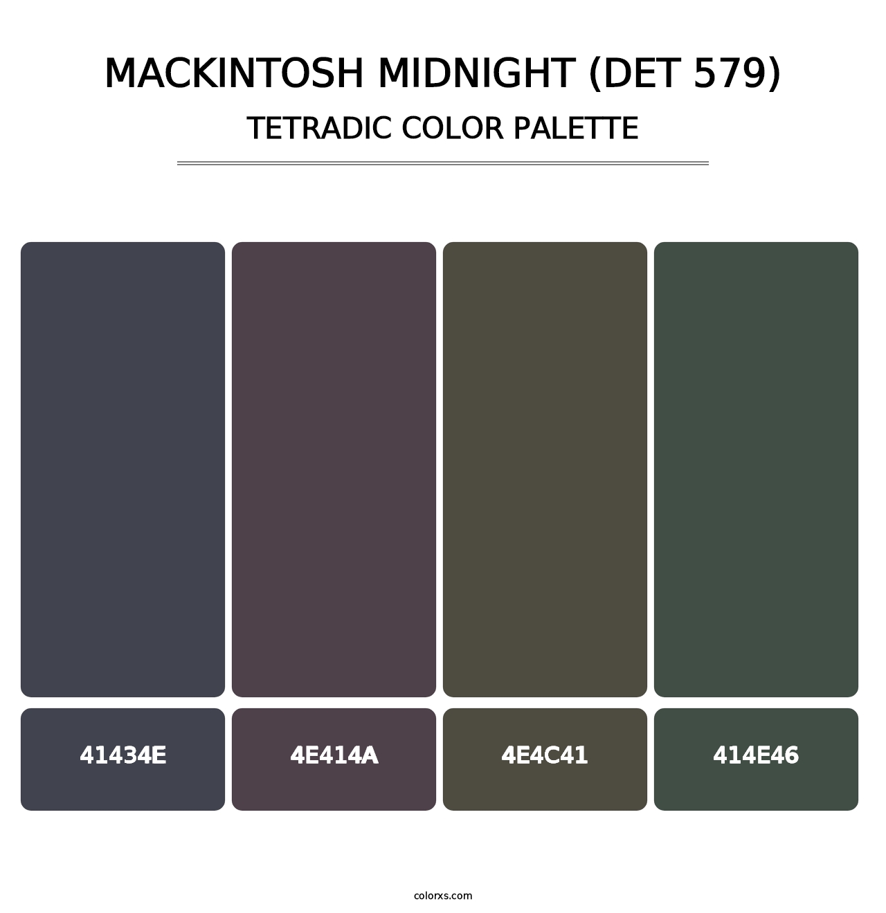 MacKintosh Midnight (DET 579) - Tetradic Color Palette