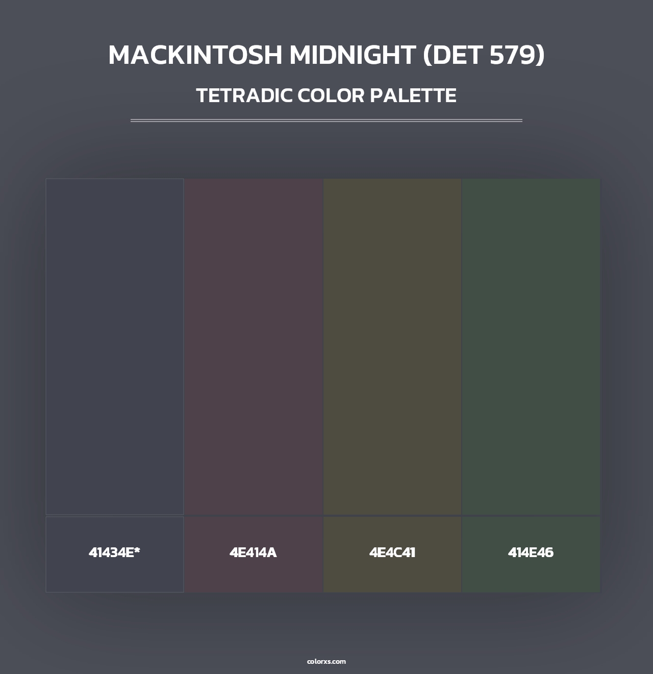 MacKintosh Midnight (DET 579) - Tetradic Color Palette