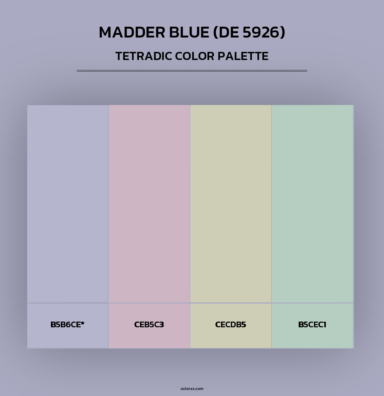 Madder Blue (DE 5926) - Tetradic Color Palette