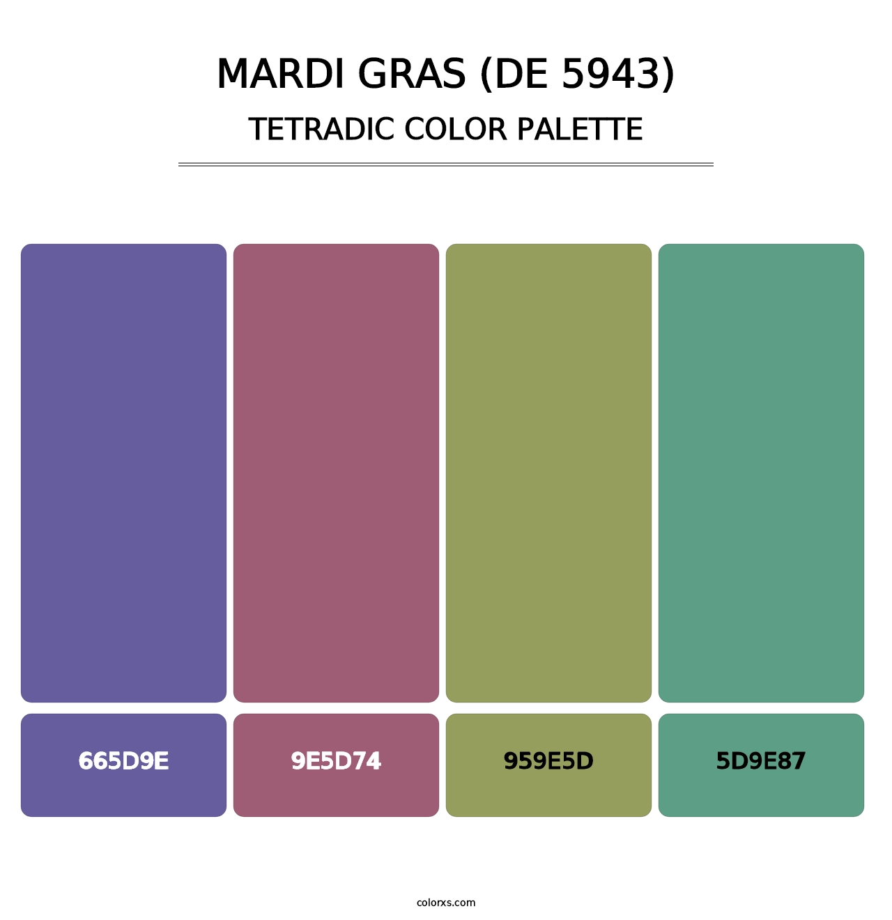 Mardi Gras (DE 5943) - Tetradic Color Palette