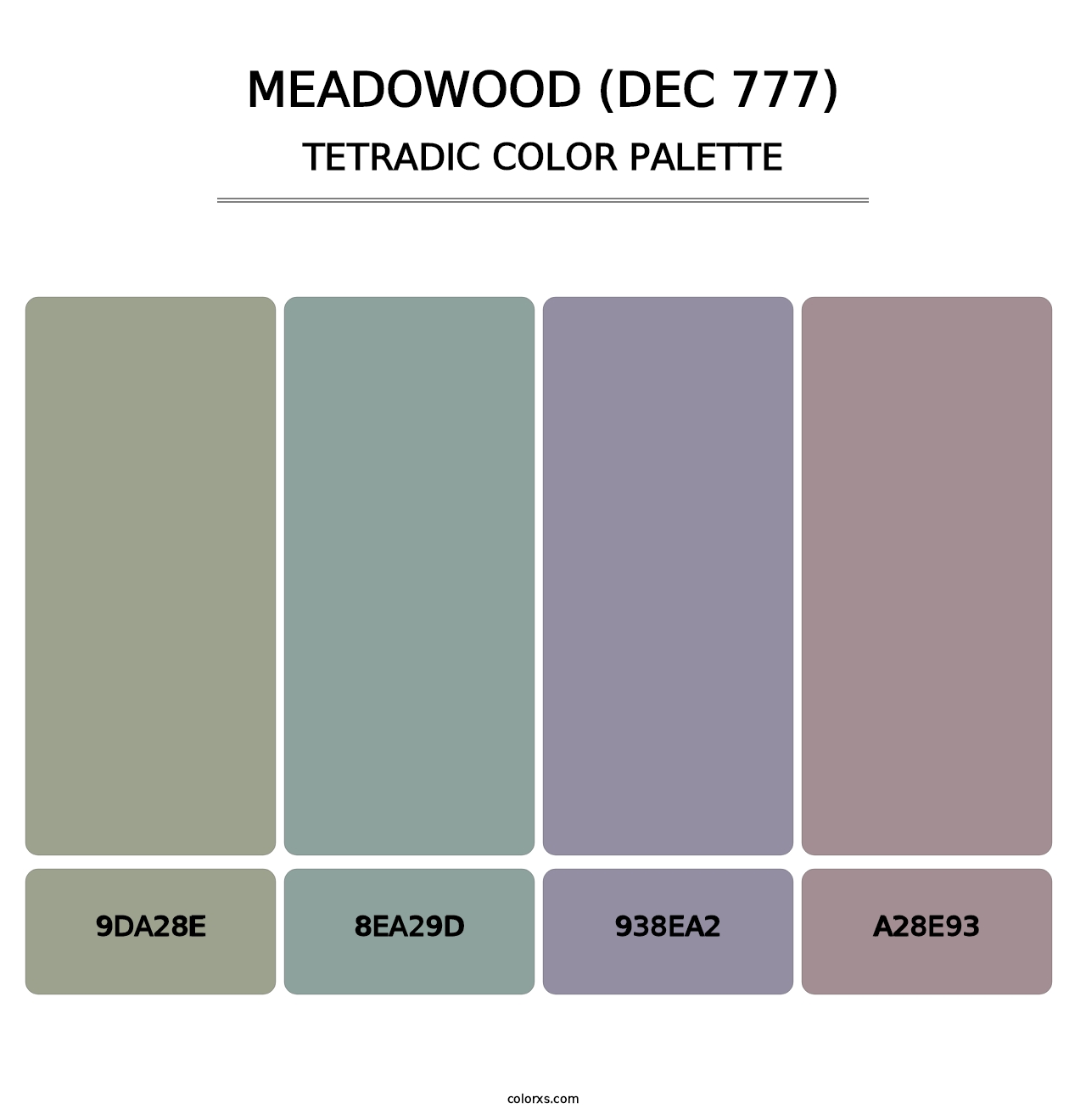 Meadowood (DEC 777) - Tetradic Color Palette