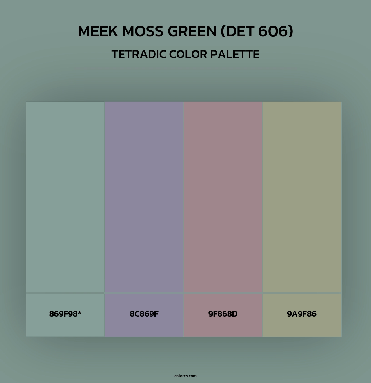 Meek Moss Green (DET 606) - Tetradic Color Palette
