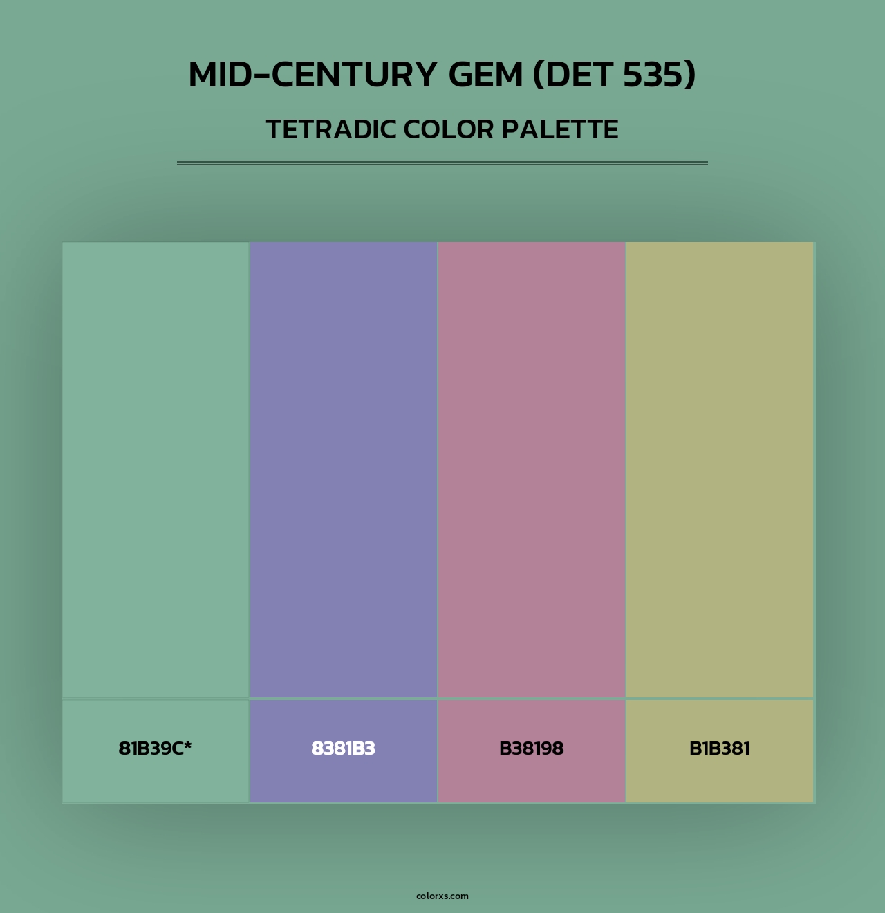 Mid-century Gem (DET 535) - Tetradic Color Palette