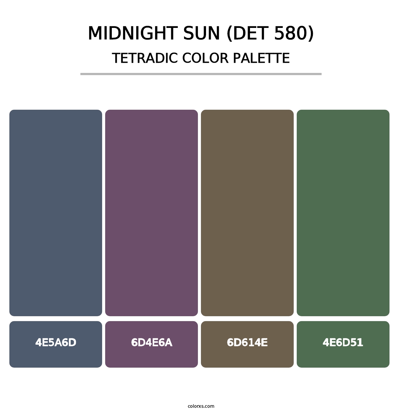 Midnight Sun (DET 580) - Tetradic Color Palette