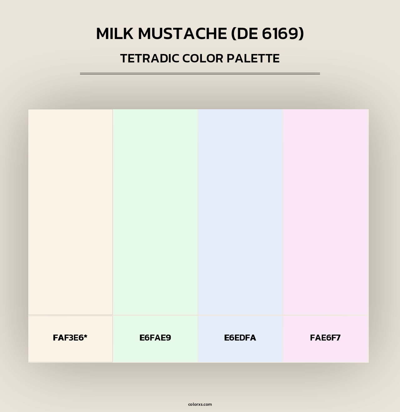 Milk Mustache (DE 6169) - Tetradic Color Palette
