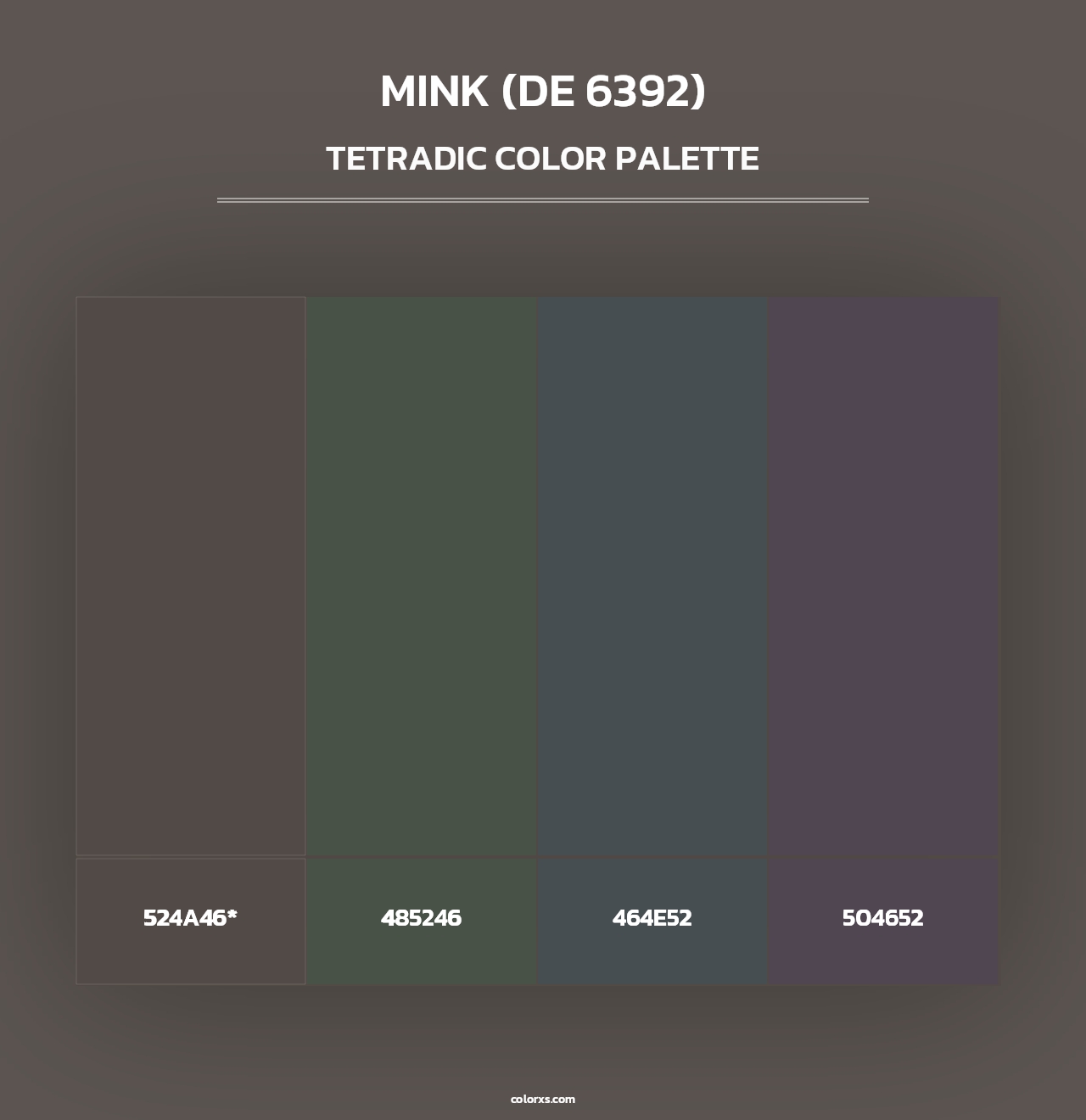 Mink (DE 6392) - Tetradic Color Palette