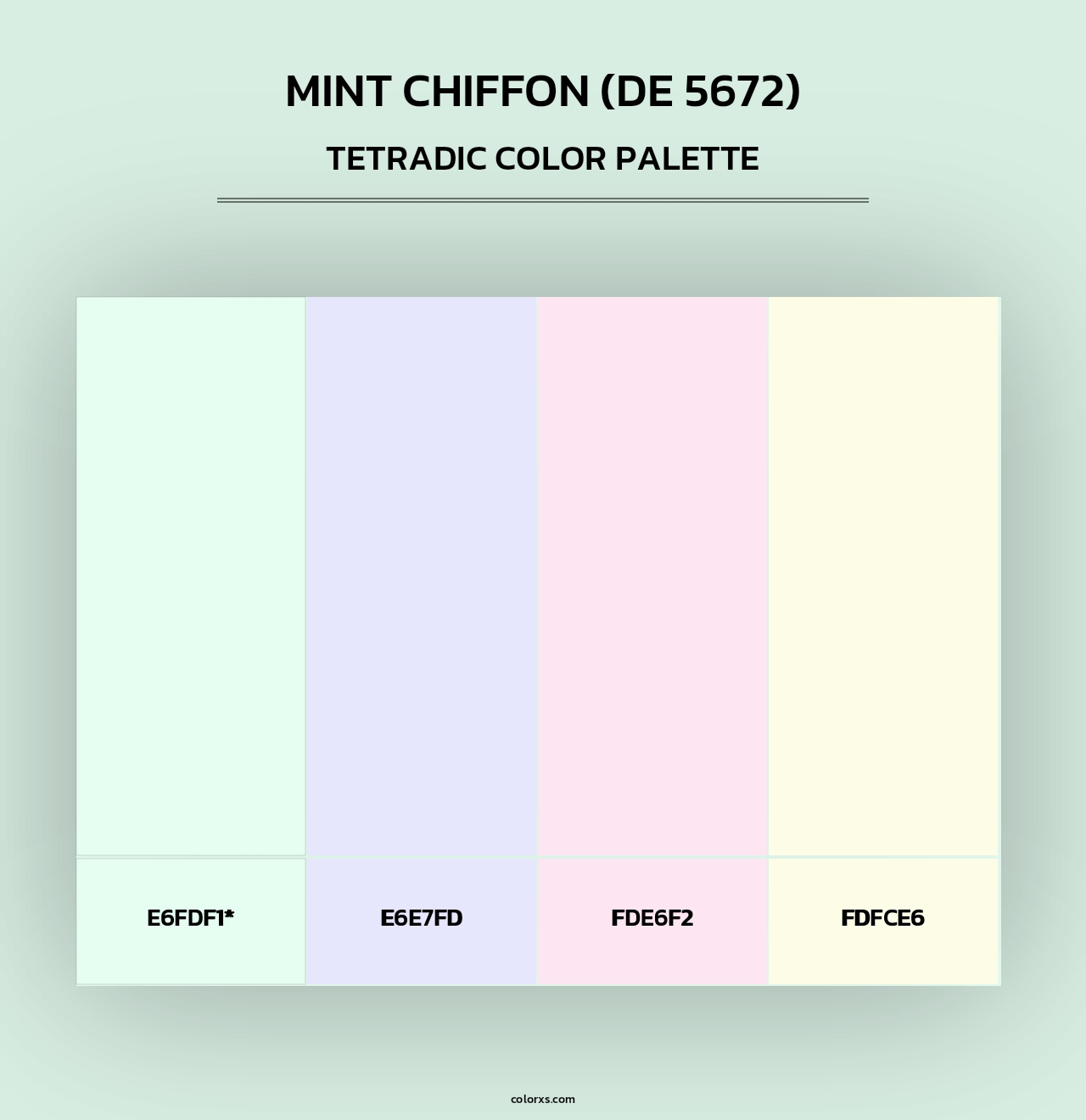 Mint Chiffon (DE 5672) - Tetradic Color Palette