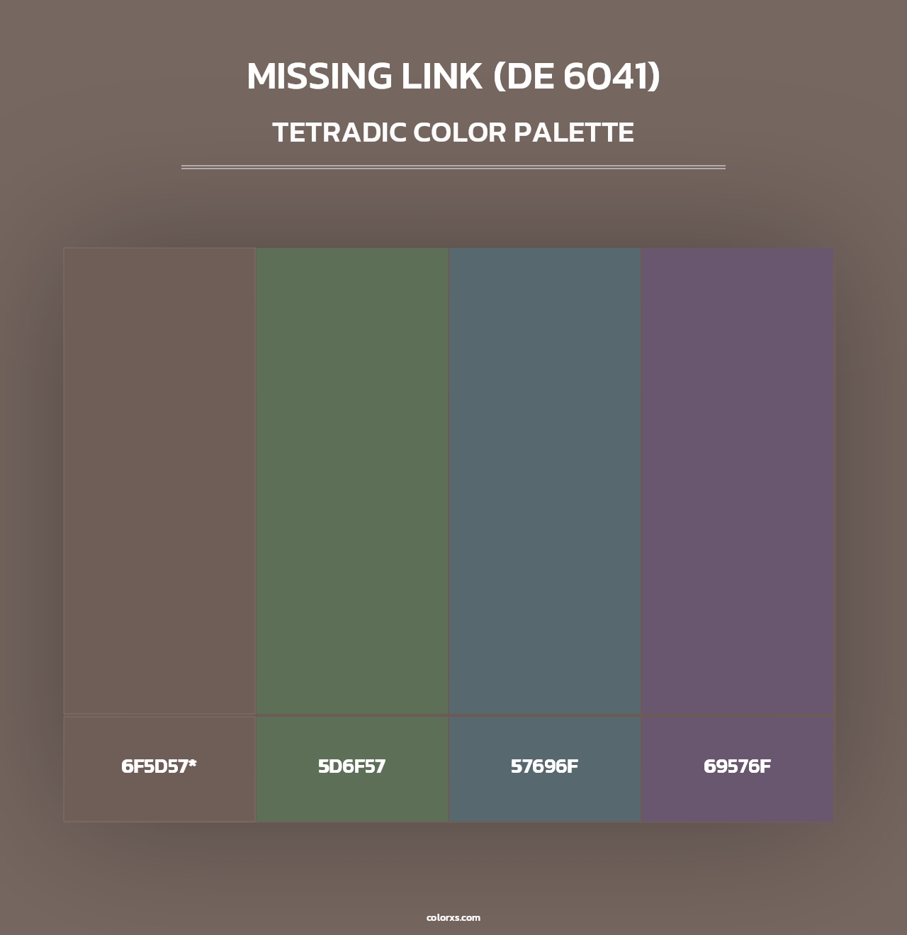 Missing Link (DE 6041) - Tetradic Color Palette