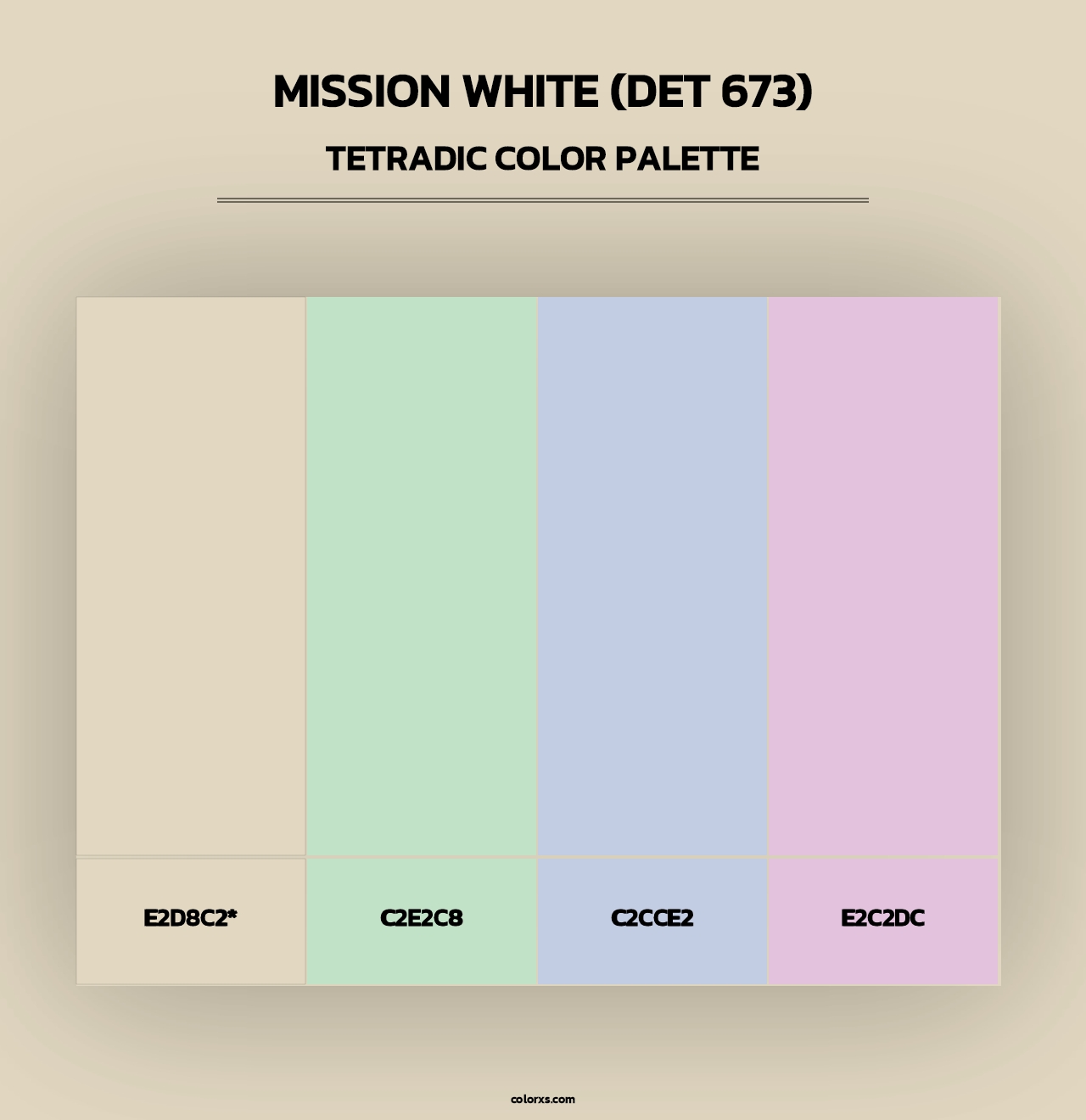 Mission White (DET 673) - Tetradic Color Palette