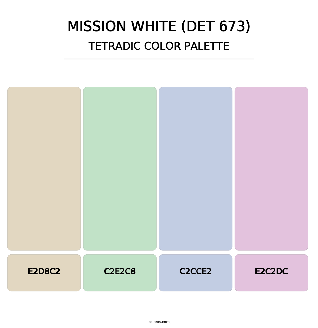 Mission White (DET 673) - Tetradic Color Palette