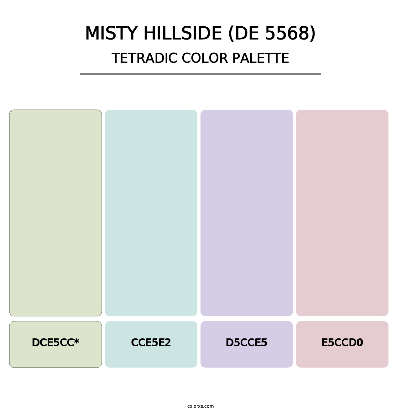 Misty Hillside (DE 5568) - Tetradic Color Palette