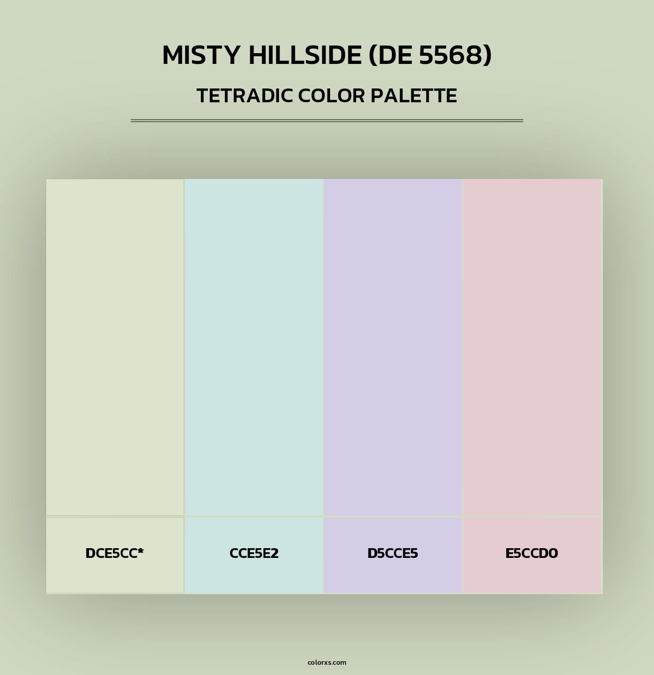 Misty Hillside (DE 5568) - Tetradic Color Palette