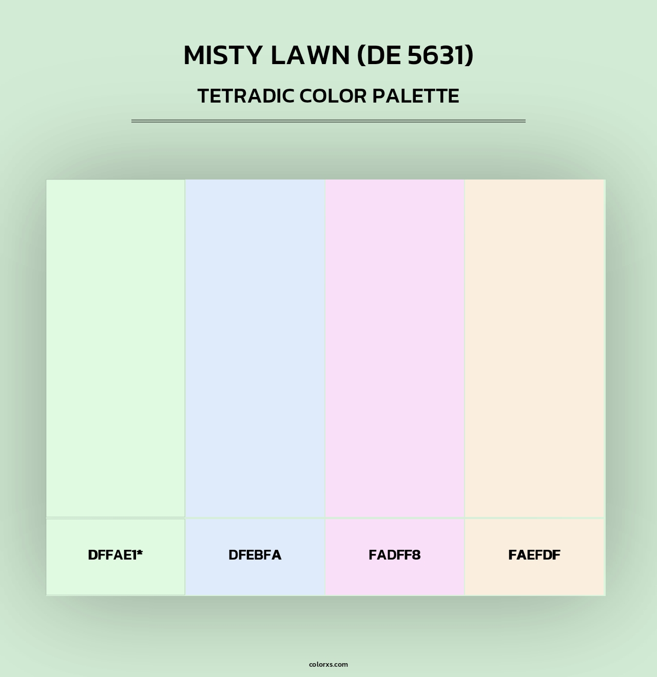 Misty Lawn (DE 5631) - Tetradic Color Palette