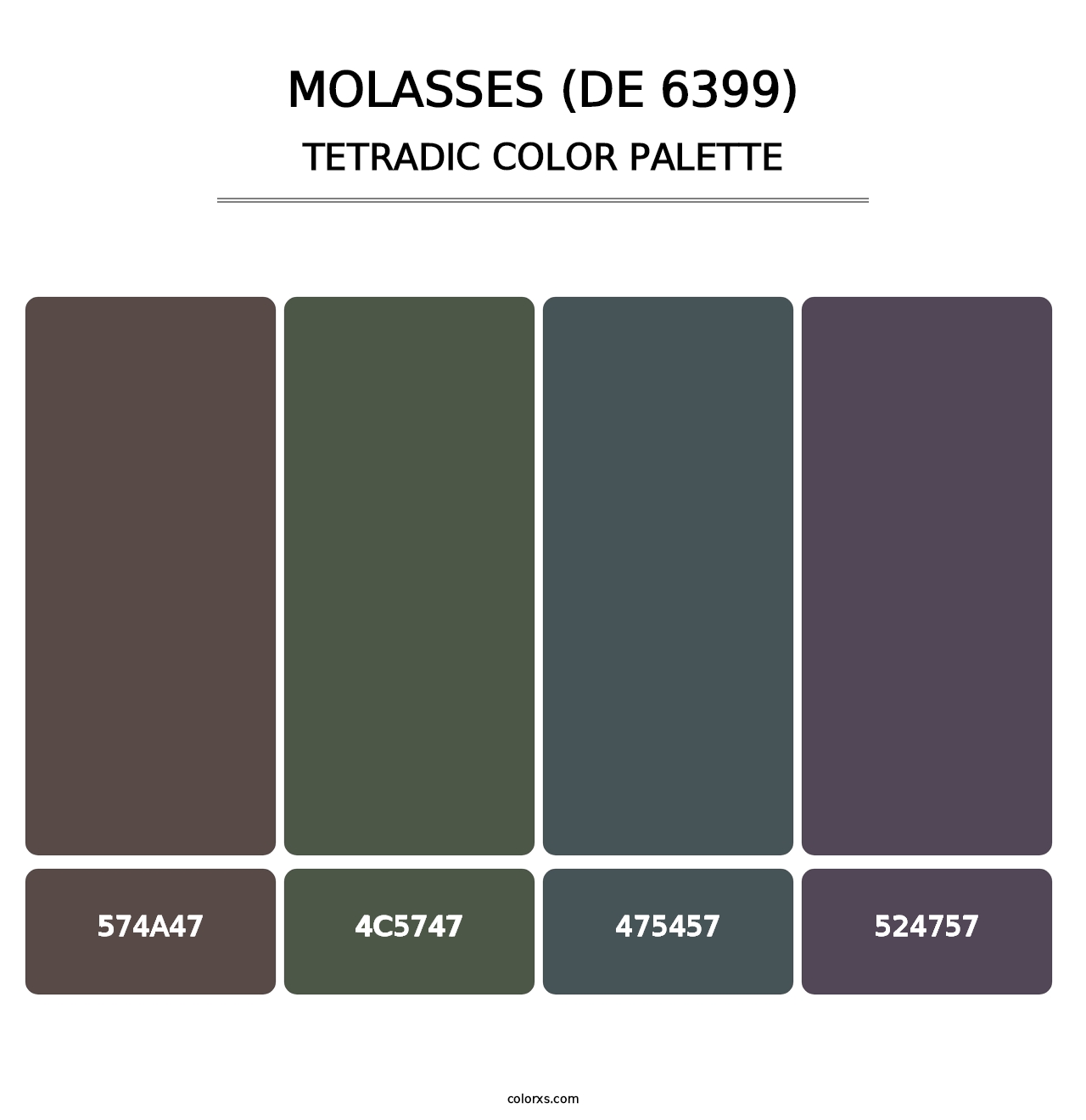 Molasses (DE 6399) - Tetradic Color Palette