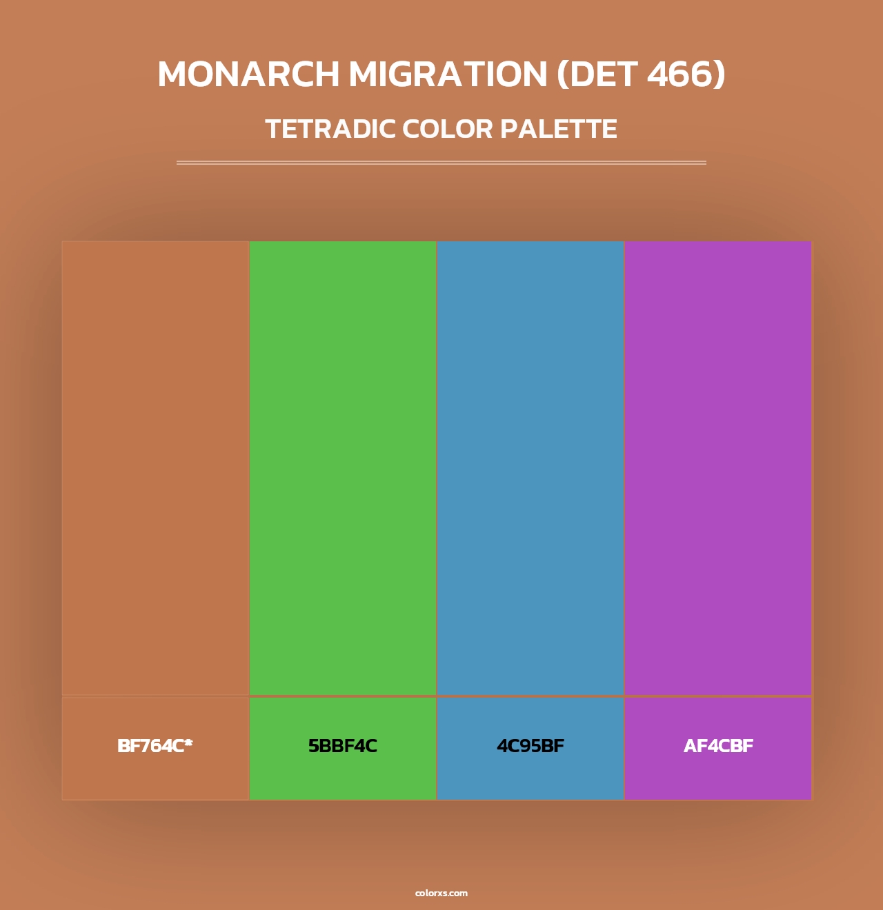 Monarch Migration (DET 466) - Tetradic Color Palette