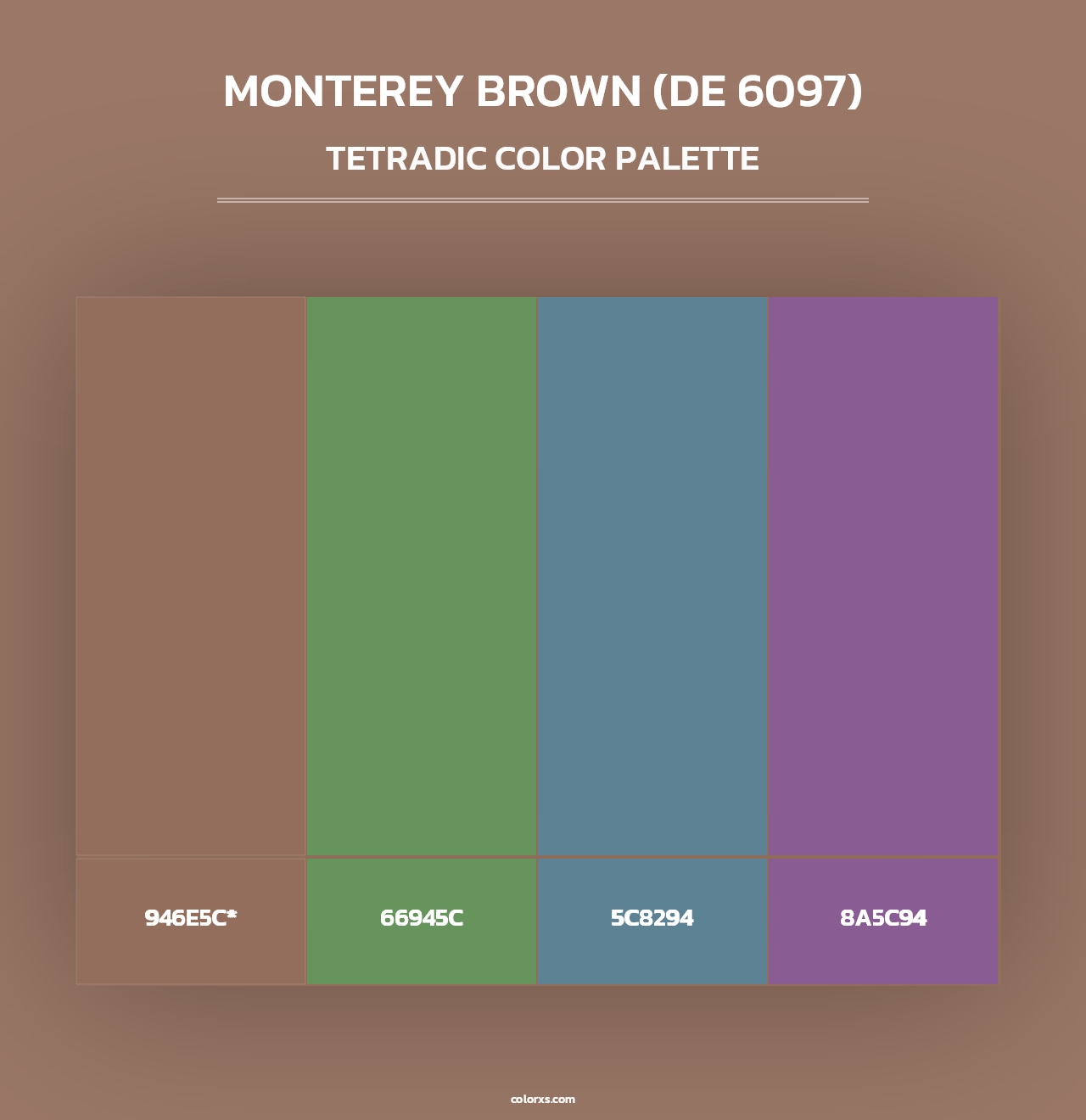 Monterey Brown (DE 6097) - Tetradic Color Palette
