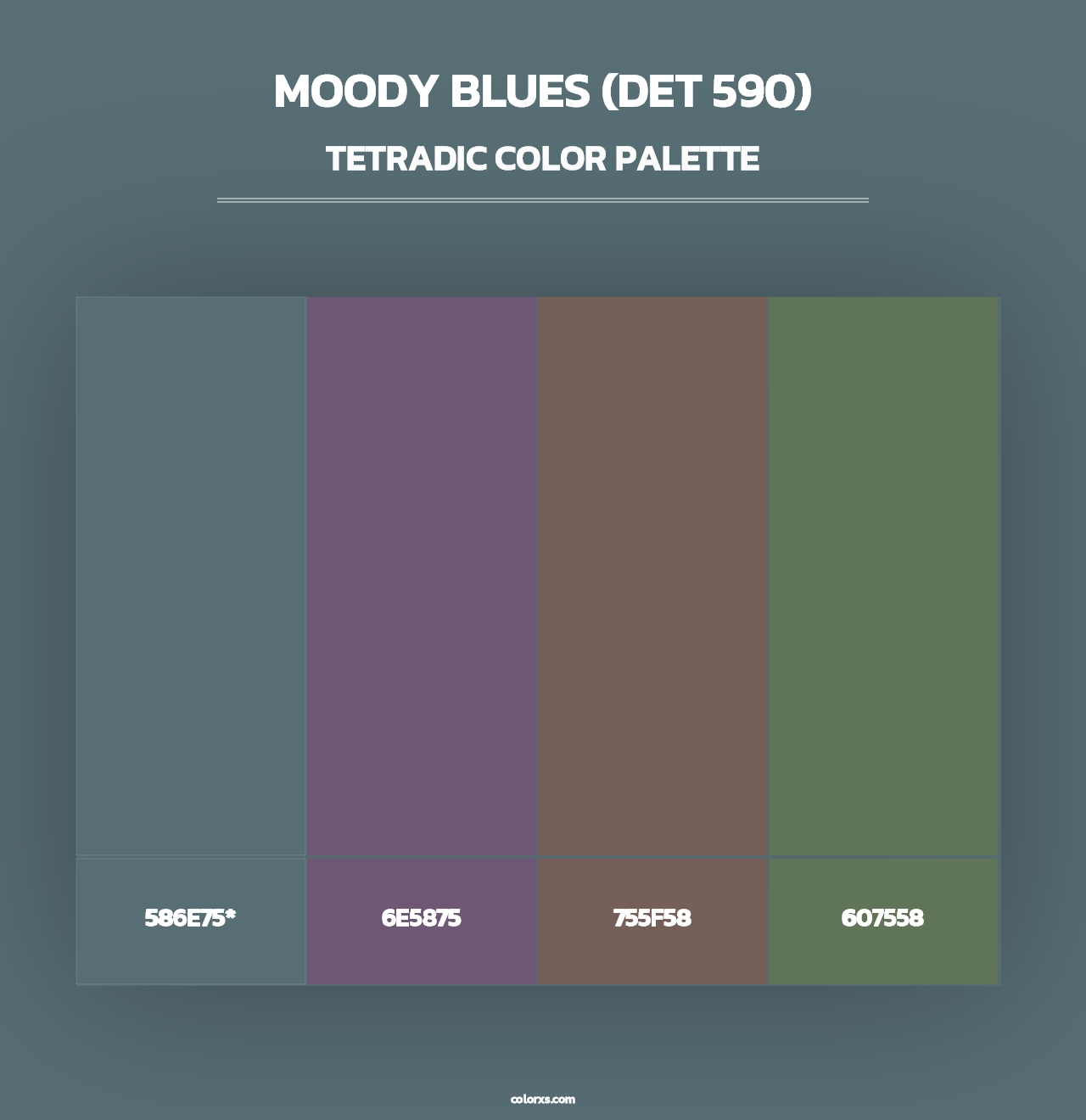 Moody Blues (DET 590) - Tetradic Color Palette