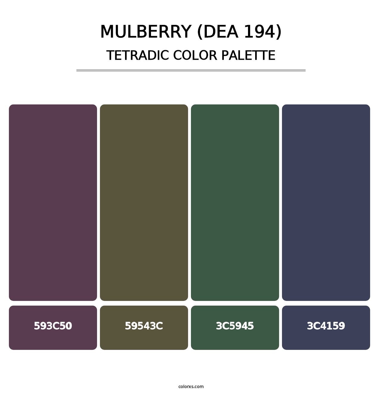 Mulberry (DEA 194) - Tetradic Color Palette