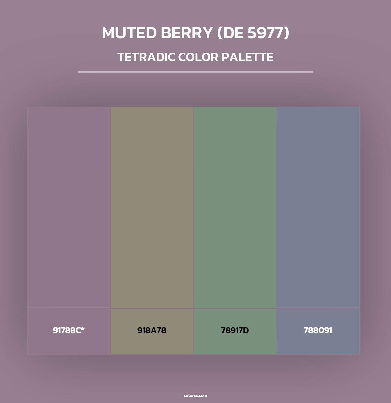 Muted Berry (DE 5977) - Tetradic Color Palette