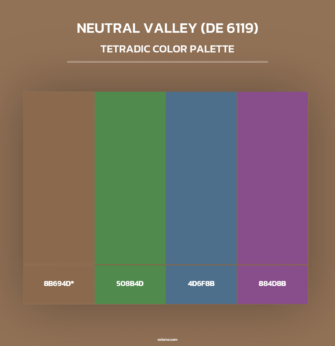 Neutral Valley (DE 6119) - Tetradic Color Palette