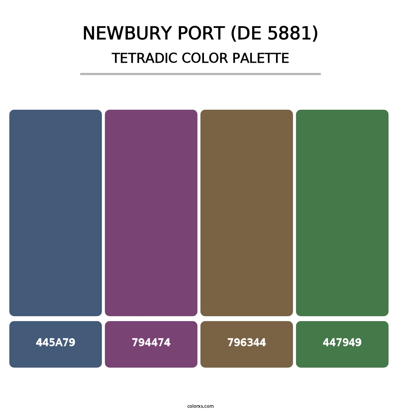 Newbury Port (DE 5881) - Tetradic Color Palette